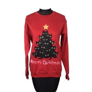 Meowy Christmas Cat Holiday Crewneck Sweater